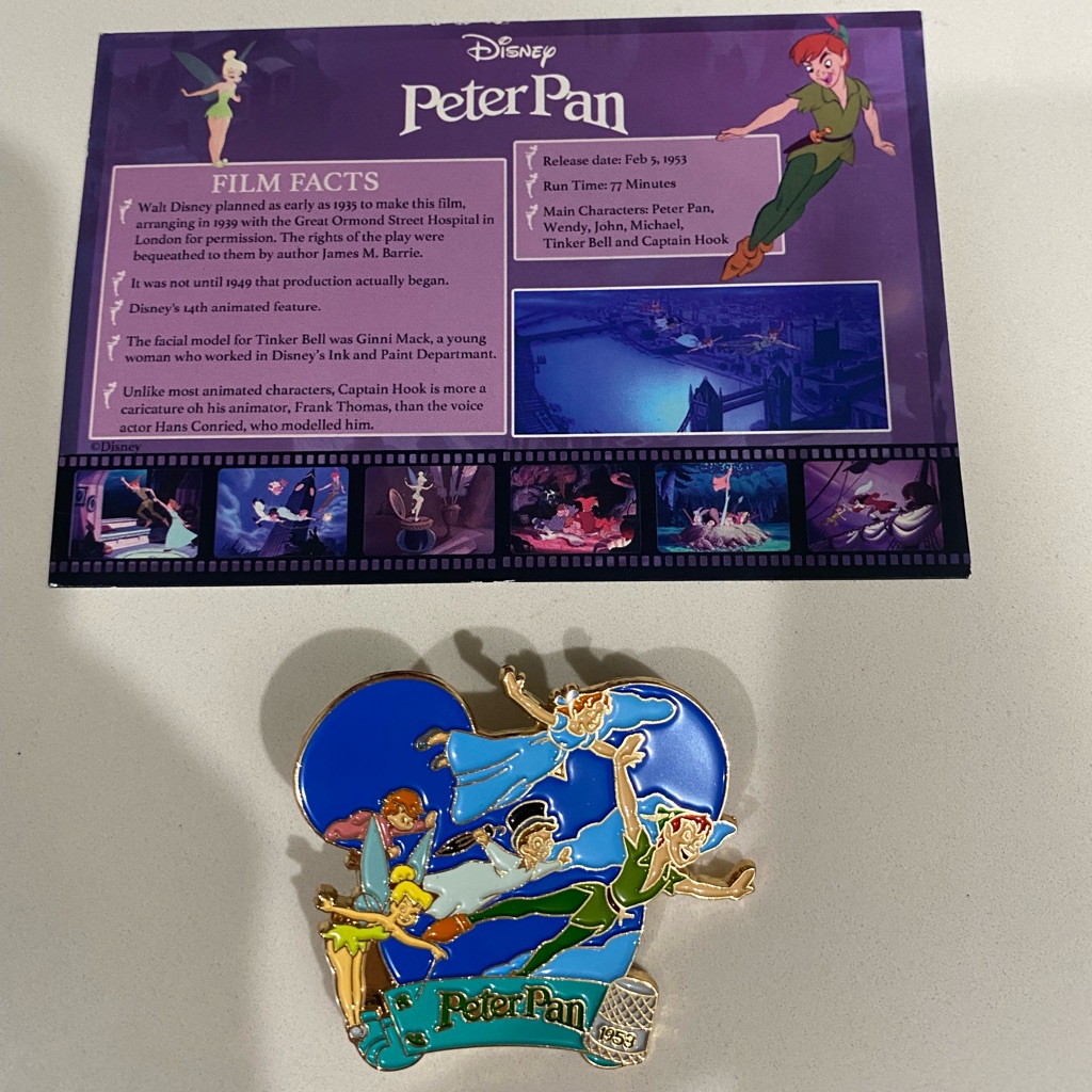 The Bradford Exchange Magical Moments Of Disney Peter Pan 1953 Pin With Card